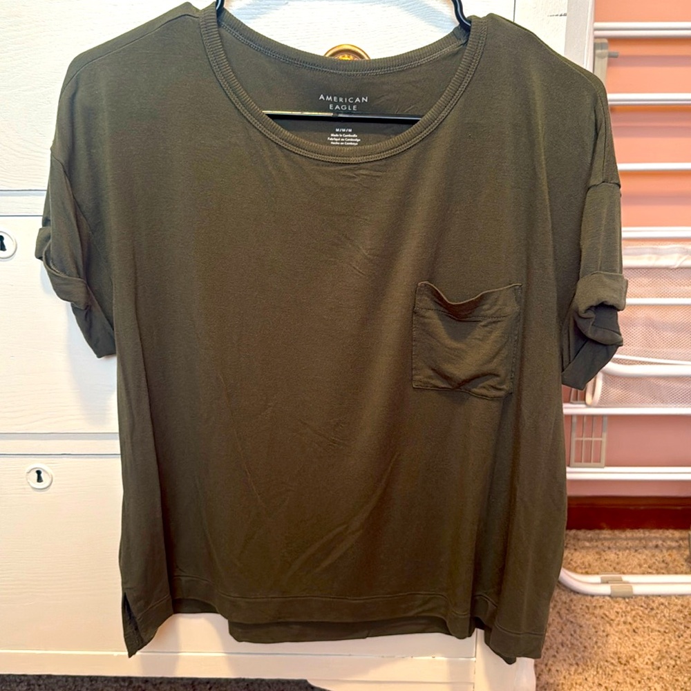 American Eagle - crop top tee - green